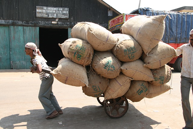 重そうな荷物